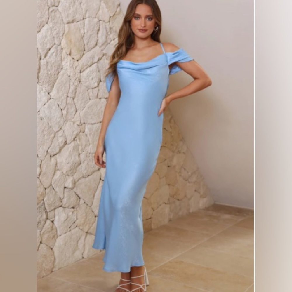 NWT Blue silk maxi